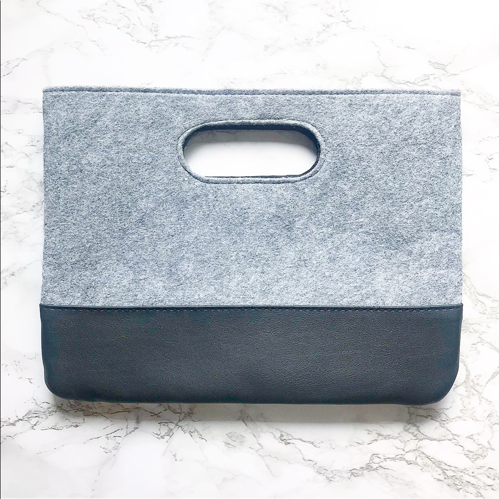 Gray & Black Clutch Bag